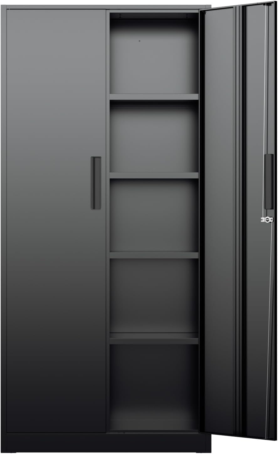 Office Furniture Warehouse - Tall Metal Storage Cabinet Organizer, Locking
