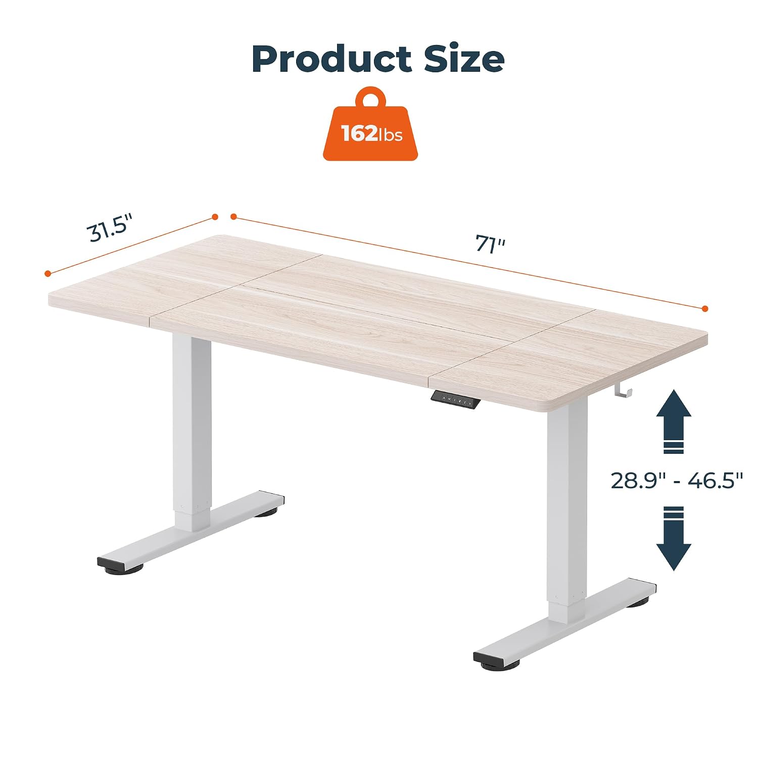 White Electric Adjustable Stan - Office Furniture Custom ulasan dan harga