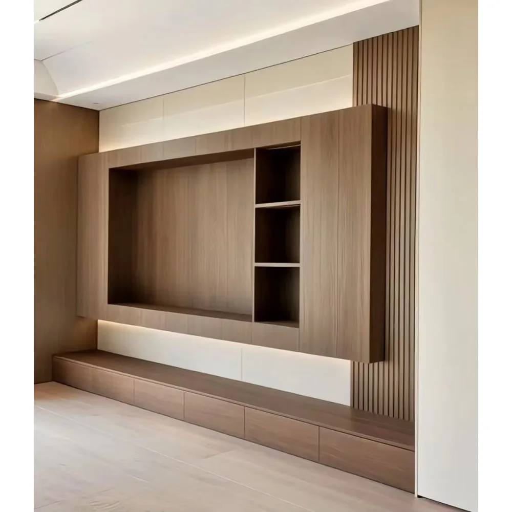 Modern Custom Wooden Low TV Ca - Office Furniture Custom ulasan dan harga