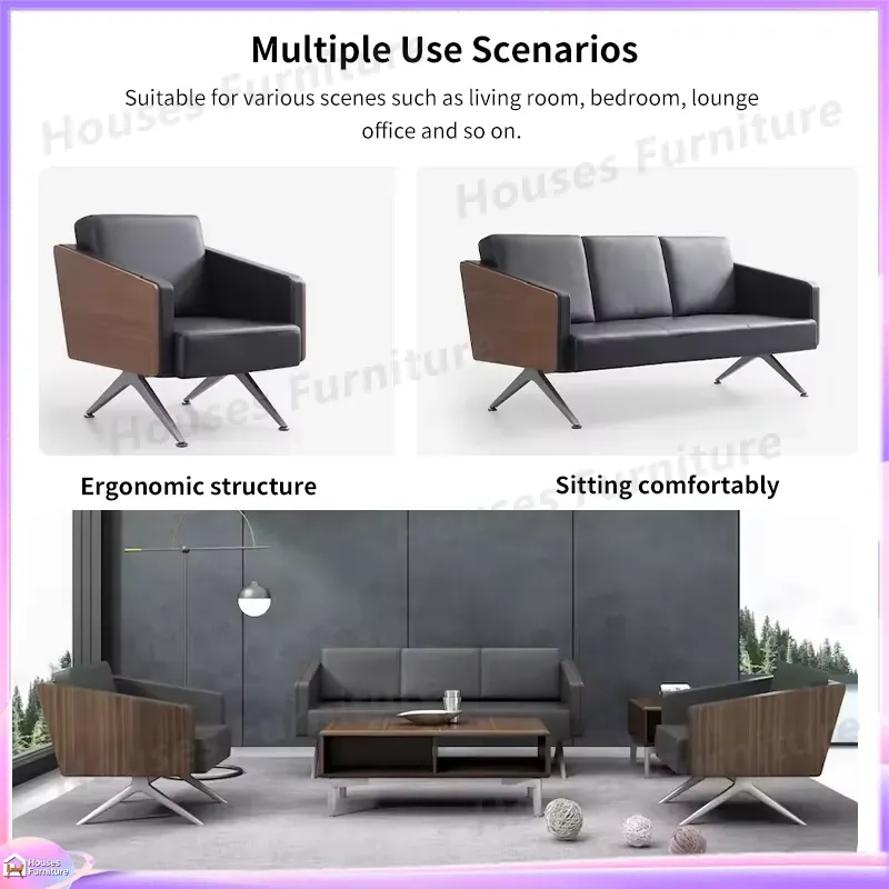 Modern 3 Seater Office Sofa Le - Office Furniture Custom ulasan dan harga