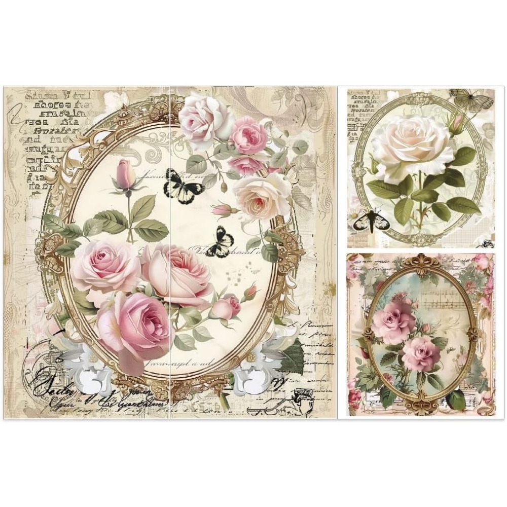 3pcs/Set Rose Rub on Transfers - Office Furniture Warehouse ulasan dan harga