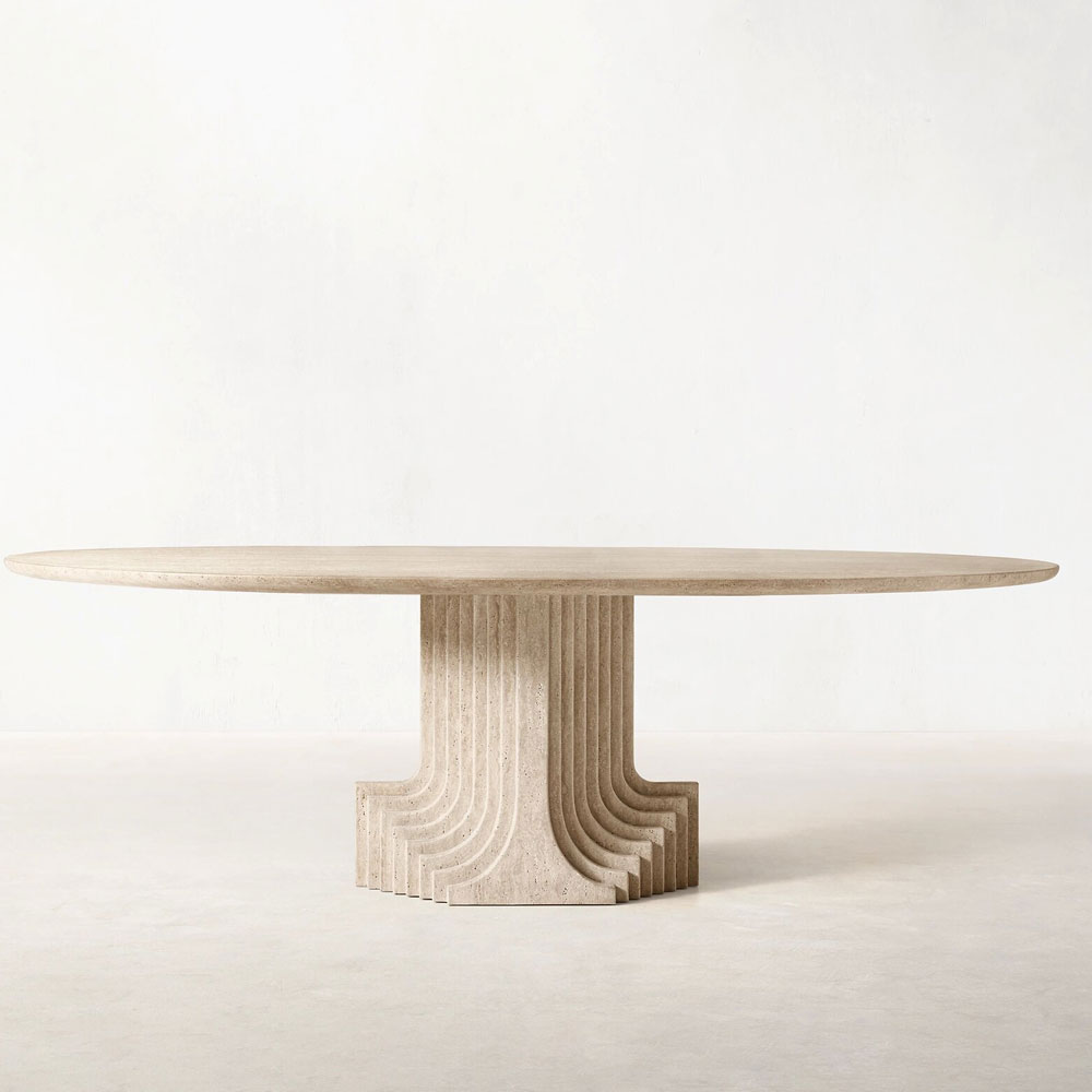 Elegant Modern Round Marble Di - Office Furniture Custom ulasan dan harga
