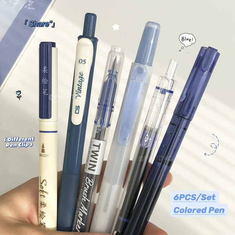6PCS Colored Calligraphy Pen M - Pentel Pen Energel ulasan dan harga